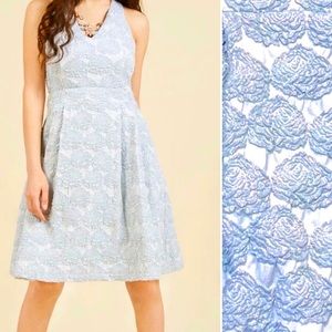 Modcloth Light Blue Floral Lace Dress